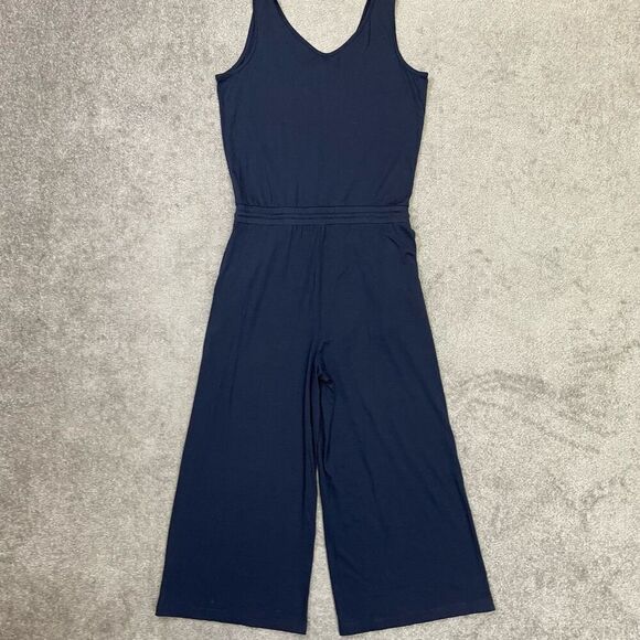 Michael Stars Womens V-neck Sleeveless Drawstring Crop Jumpsuit Navy Small NWOT - Picture 8 of 8